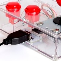 Clear BASIC Mini Monster Retro Gaming Joystick Kit - Cherry Red