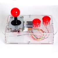 Clear BASIC Mini Monster Retro Gaming Joystick Kit - Cherry Red