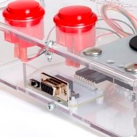 Clear BASIC Mini Monster Retro Gaming Joystick Kit - Cherry Red