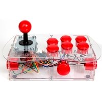 Clear BASIC Arcade Controller Kit for Raspberry Pi - Cherry Red