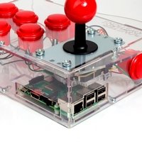 Clear BASIC Arcade Controller Kit for Raspberry Pi - Cherry Red