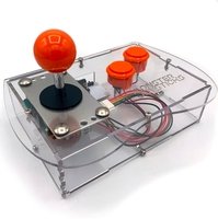 Clear Mini Monster Retro Gaming Joystick Kit - Electric Orange