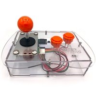 Clear Mini Monster Retro Gaming Joystick Kit - Electric Orange