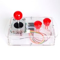 Clear Mini Monster Retro Gaming Joystick Kit - Cherry Red