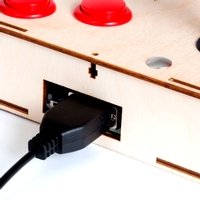 Plywood BASIC Mini Monster Retro Gaming Joystick Kit - Cherry Red