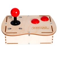 Plywood BASIC Mini Monster Retro Gaming Joystick Kit - Cherry Red