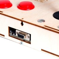 Plywood BASIC Mini Monster Retro Gaming Joystick Kit - Cherry Red