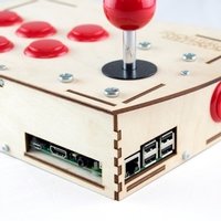 Plywood Deluxe Arcade Controller Kit for Raspberry Pi - Cherry Red