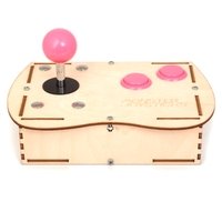 Plywood Mini Monster Retro Gaming Joystick Kit - Cyber Pink