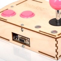 Plywood Mini Monster Retro Gaming Joystick Kit - Cyber Pink