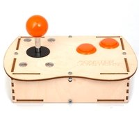 Plywood Mini Monster Retro Gaming Joystick Kit - Electric Orange