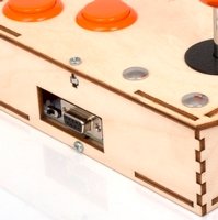 Plywood Mini Monster Retro Gaming Joystick Kit - Electric Orange