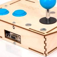 Plywood Mini Monster Retro Gaming Joystick Kit - Ice Blue