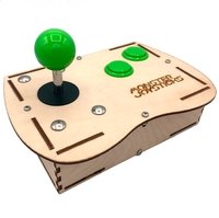 Plywood Mini Monster Retro Gaming Joystick Kit - Jelly Green