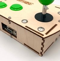 Plywood Mini Monster Retro Gaming Joystick Kit - Jelly Green