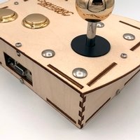 Plywood Mini Monster Retro Gaming Joystick Kit - Victory Gold