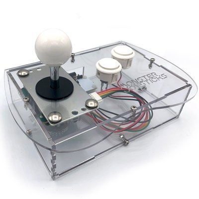 Clear Mini Monster Retro Gaming Joystick Kit - Crystal White