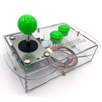 Clear Mini Monster Retro Gaming Joystick Kit - Jelly Green