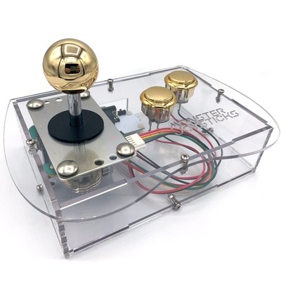 Clear Mini Monster Retro Gaming Joystick Kit - Victory Gold