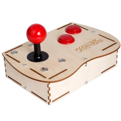 Plywood BASIC Mini Monster Retro Gaming Joystick Kit - Cherry Red