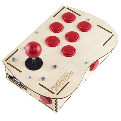 Plywood Deluxe Arcade Controller Kit for Raspberry Pi - Cherry Red