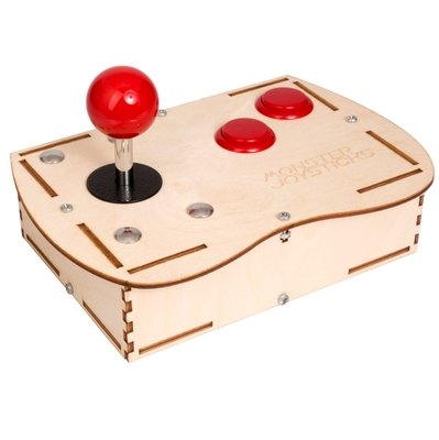 Plywood Mini Monster Retro Gaming Joystick Kit - Cherry Red