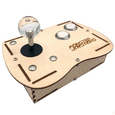 Plywood Mini Monster Retro Gaming Joystick Kit - Crystal Clear