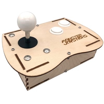 Plywood Mini Monster Retro Gaming Joystick Kit - Crystal White