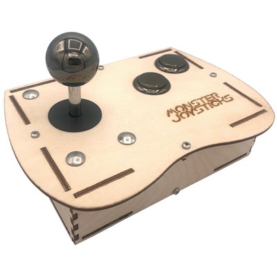 Plywood Mini Monster Retro Gaming Joystick Kit - Gunmetal Grey