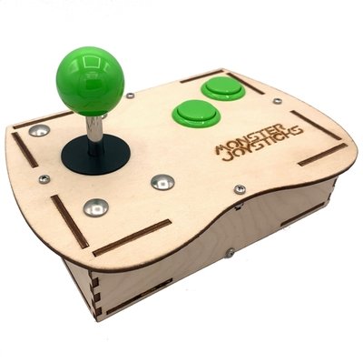 Plywood Mini Monster Retro Gaming Joystick Kit - Jelly Green